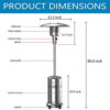 2 Set 48,000-BTU Umbrella Patio Propane Heater with Wheels,Stainless Steel Patio Heater,Stainless Steel Floorstanding Liquid Propane Heater...