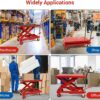 500LBS Hydraulic Lift Table Cart, 30" Lifting Height., Double Scissor Lift Table with 4 Wheels and Non-Slip Pad, Hydraulic Scissor Lift Table for...