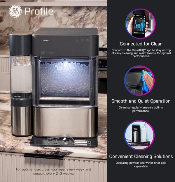GE Profile Opal 2.0 XL with 1 Gallon Tank, Chewable Crunchable Countertop Nugget Ice Maker, Scoop included, 38 lbs in 24 hours, Pellet Ice Machine...
