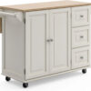 Homestyles Dolly Madison Mobile Kitchen Island Cart, Drop Leaf Breakfast Bar