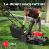 21" Steel Deck Gas Lawn Mower, Heavy-Duty 3-in-1 Push Mower, 144cc 4-Stroke Engine, 6-Position Height Adjustment, Large 1.4 Bushel Grass Catcher,...
