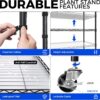 Barrina Mini Greenhouse with LED Grow Light for Indoor Plant, 4-Tier Portable Metal Plant Stand with Wheels, Plant Shelf with Tent, 6Pcs Plant...