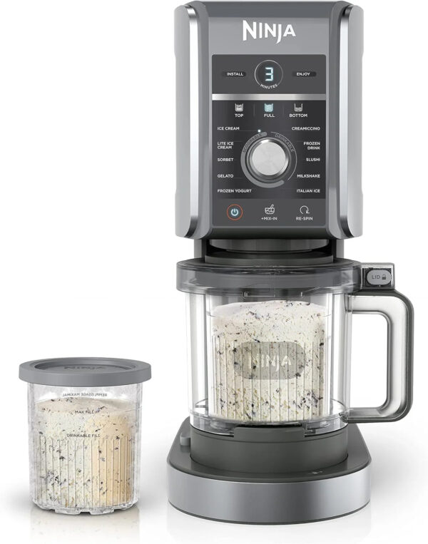 Ninja NC301 CREAMi Ice Cream Maker, for Gelato, Mix-ins, Milkshakes, Sorbet, Smoothie Bowls & More, 7 One-Touch Programs, with (2) Pint Containers...