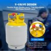 30 LB Refrigerant Recovery Tank for R12, R22, R134A, R410A Refrigerant with 1/4 SAE Y-Valve Liquid/Vapor Reclaim Tank AC Freon Recovery Tank...
