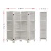 ECOMEX Room Divider 4 Panel, White with Shelves, Wall Dividers and Folding Privacy Screens