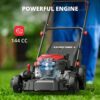 21" Steel Deck Gas Lawn Mower, Heavy-Duty 3-in-1 Push Mower, 144cc 4-Stroke Engine, 6-Position Height Adjustment, Large 1.4 Bushel Grass Catcher,...