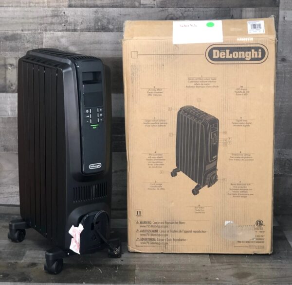 De'Longhi Oil Filled Radiator Space Heater, Quiet 1500W, Adjustable Thermostat, 3 Heat Settings, Timer, Energy Saving, Safety Features, White,...