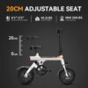 EB3 Electric Bike Adults 21mph, 500W Peak Motor, 270Wh Battery, Rear Suspension, 3 Levels Assist, 14" Folding Ebike for Adults and Teens, Complies...