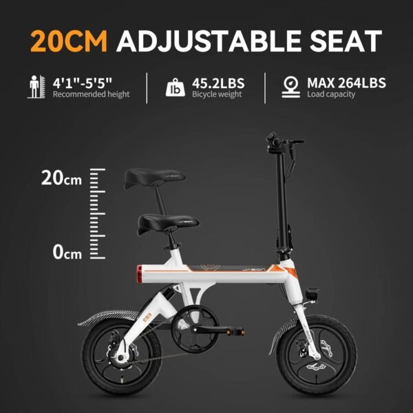 EB3 Electric Bike Adults 21mph, 500W Peak Motor, 270Wh Battery, Rear Suspension, 3 Levels Assist, 14" Folding Ebike for Adults and Teens, Complies...