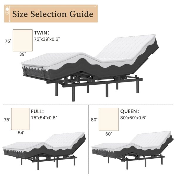Adjustable Bed Frame -Wireless Remote -Memory Function -Adjustable Bed Base -Head and Foot Lift Incline -Zero Gravity -Quiet Motorfor Lying Down,...