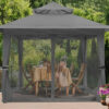 13x13 Gazebo Tent Outdoor Pop up Gazebo Canopy Shelter with Mosquito Netting