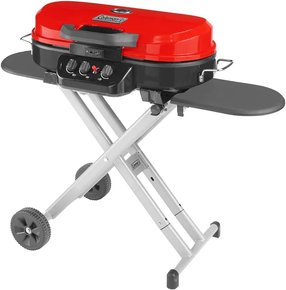04f1b0d5fd510a8a71c7808fa779810635b30ba2ef3b30329e8328e232210d90 RoadTrip Portable Stand-Up Propane Grill with 3 Adjustable Burners & Instastart Ignition, 20,000 BTUs of Power for Outdoor Cooking
