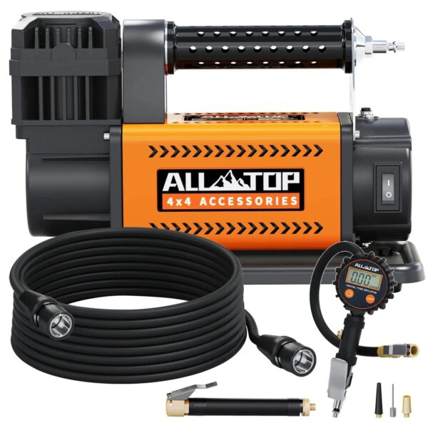 Air Compressor with Digital Pressure Gauge Tire Inflator Kit, 12V Portable Inflator 7.06ft/Min, Offroad Air Pump for Truck Tires, Heavy Duty Max...