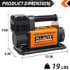 Air Compressor with Digital Pressure Gauge Tire Inflator Kit, 12V Portable Inflator 7.06ft/Min, Offroad Air Pump for Truck Tires, Heavy Duty Max...