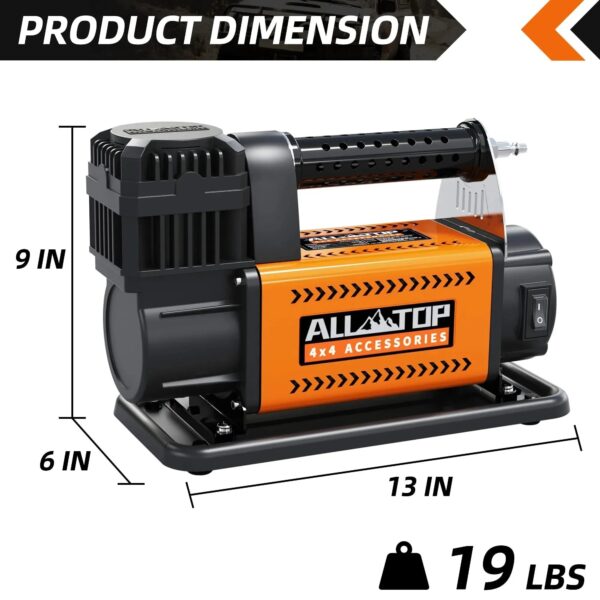 Air Compressor with Digital Pressure Gauge Tire Inflator Kit, 12V Portable Inflator 7.06ft/Min, Offroad Air Pump for Truck Tires, Heavy Duty Max...