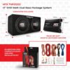 12 1200W Dual Car Subwoofer Package with Amplifier & Installation Kit