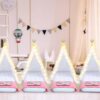 Windyun 8-Pack Kids Teepee Tent Set, Sleepover Party, White