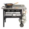 Cuisinart Outdoor Wok Station, 50,000 BTU Propane Outdoor Wok Burner w Prep Table, 14 Carbon Steel Wok for Stir Fry, Searing, BBQ Black