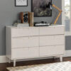 6-Drawer Caramel Mid Century Modern Wood Dresser