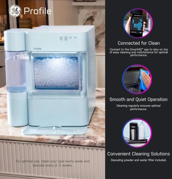 GE Profile Opal 2.0 XL with 1 Gallon Tank, Chewable Crunchable Countertop Nugget Ice Maker, Scoop included, 38 lbs in 24 hours, Pellet Ice Machine...