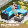 Devoko 5 Pieces Patio Furniture Sets All Weather Outdoor Sectional Patio Sofa Manual Weaving Wicker Rattan Patio Seating Sofas with Cushion and...