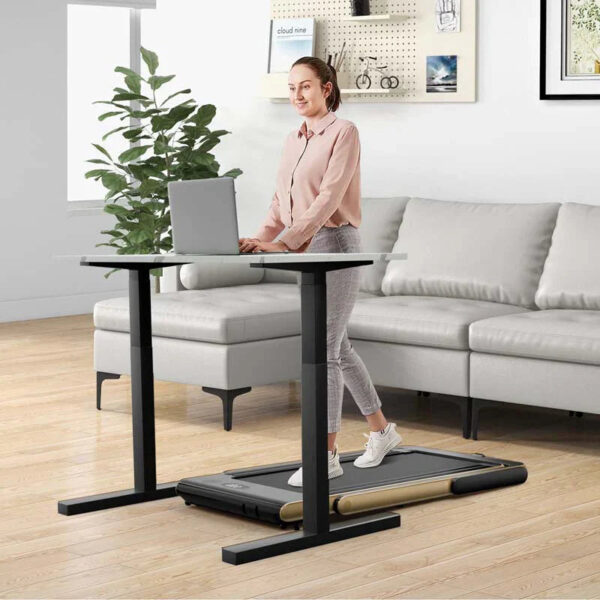 2.5HP 2-in-1 Folding Under Desk Treadmill with Speaker APP Remote Control, Portable Walking Jogging Machine for Home Gym Office