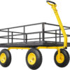 1200-pound steel garden cart, heavy-duty capable of pulling garden truck, two-in-one outdoor metal multi-functional cargo vehicle for garden,...