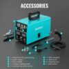 145A MIG Welder, 110V/220V Dual Voltage Gas/Gasless Flux Core MIG Welder/Lift TIG/Stick 3 in 1 Synergic MIG145 9GEN Welding Machine, Flux/Solid...