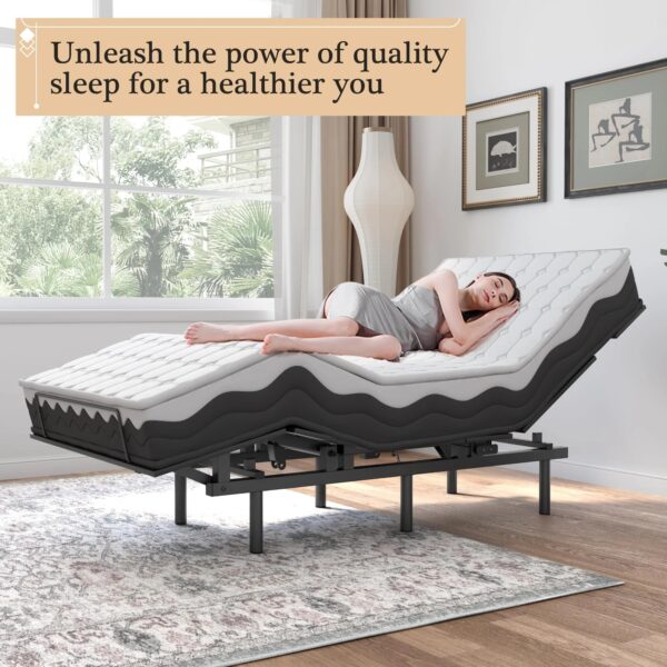 Adjustable Bed Frame -Wireless Remote -Memory Function -Adjustable Bed Base -Head and Foot Lift Incline -Zero Gravity -Quiet Motorfor Lying Down,...