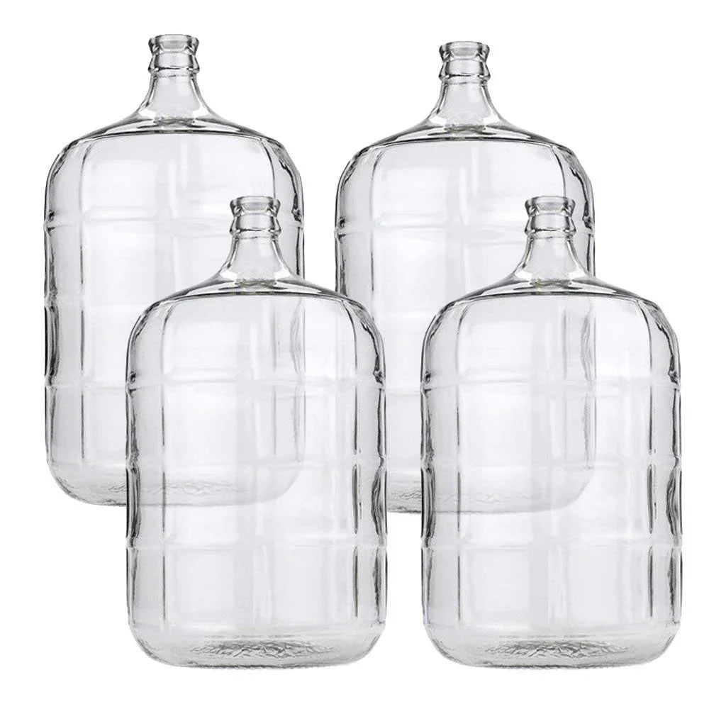 083fb41df1b14116fe8818c3a3541a0b1677fbc48fa0358fb2e60a11cc6b0a1f 4 X 5 Gallon Glass Carboy For Beer or Wine Making
