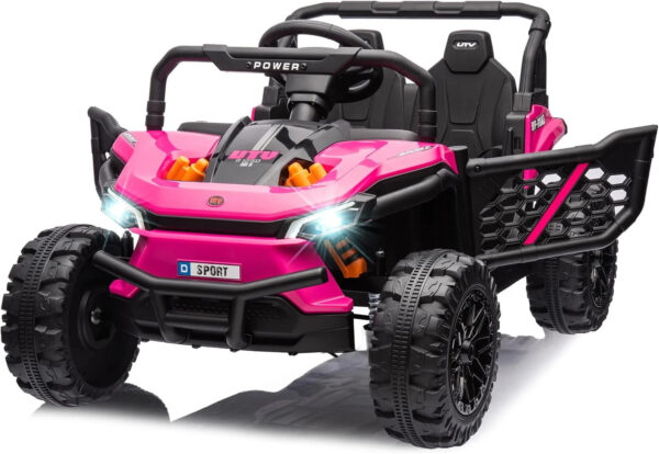 12-volt UTV scooter electric children's play vehicle, single-seat, equipped with a parent remote control, hinged doors, LED lights and Bluetooth...