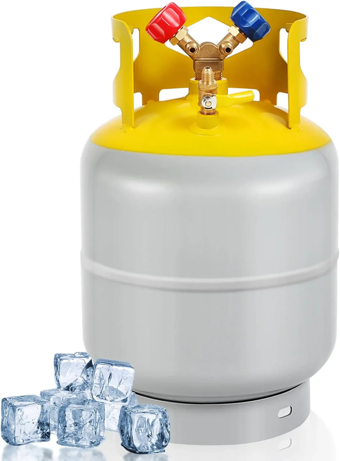 0900b5575f7eaf4b2c75303ac48d0b24ff7b96da24055d2aaffb118668745ac7 30 LB Refrigerant Recovery Tank for R12, R22, R134A, R410A Refrigerant with 1/4 SAE Y-Valve Liquid/Vapor Reclaim Tank AC Freon Recovery Tank...