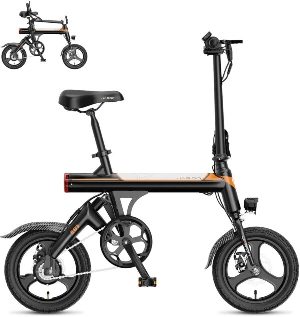 EB3 Electric Bike Adults 21mph, 500W Peak Motor, 270Wh Battery, Rear Suspension, 3 Levels Assist, 14" Folding Ebike for Adults and Teens, Complies...