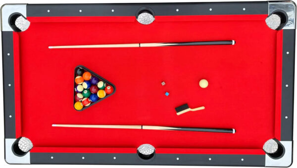 6 Ft Portable Pool Table, Adults Folding Billiards Tables for Game Room with Easy Foldable Storage, Includes Full Set of Billiard Balls, Cues,...