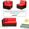 Devoko 5 Pieces Patio Furniture Sets All Weather Outdoor Sectional Patio Sofa Manual Weaving Wicker Rattan Patio Seating Sofas with Cushion and...