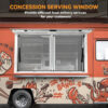 Concession Window 36W x 36H Aluminum Alloy Food Truck Service Window with Sliding Screens & Awning Door, Hydraulic Lift, Locking Mechanism,...