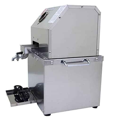 LGXEnzhuo 110V Electric Sugar Cane Press Juicer Machine, 800W Stainless Steel Desktop Sugarcane Juicing Crusher Extractor, with 3 Rollers for Home...