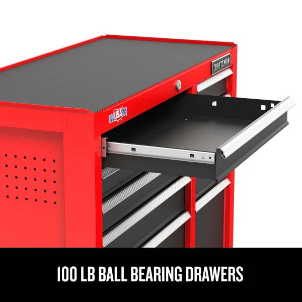 2000 Series 26-in W x 36.5-in H 5-Drawer Steel Rolling Tool Cabinet (Red)