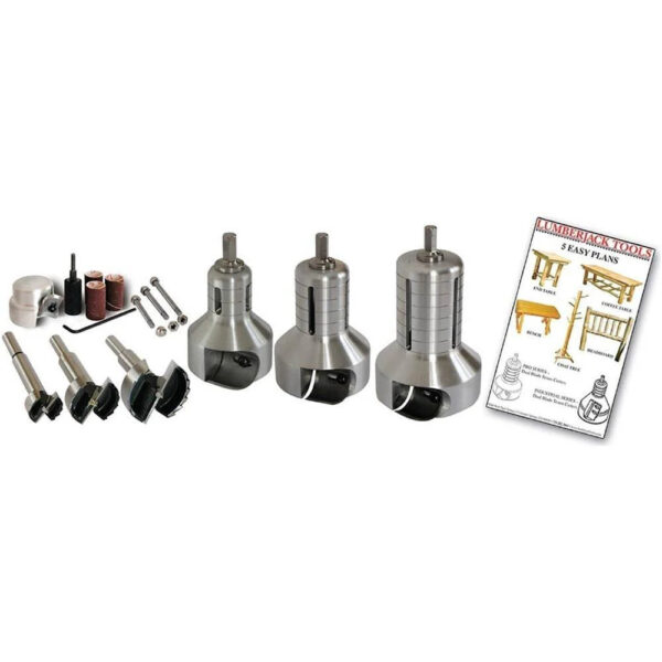 Lumberjack Tools PSK3 3-Size Pro Series Master Kit (1 , 1-1/2 , 2 Tenon Cutters and Forstner Bits)