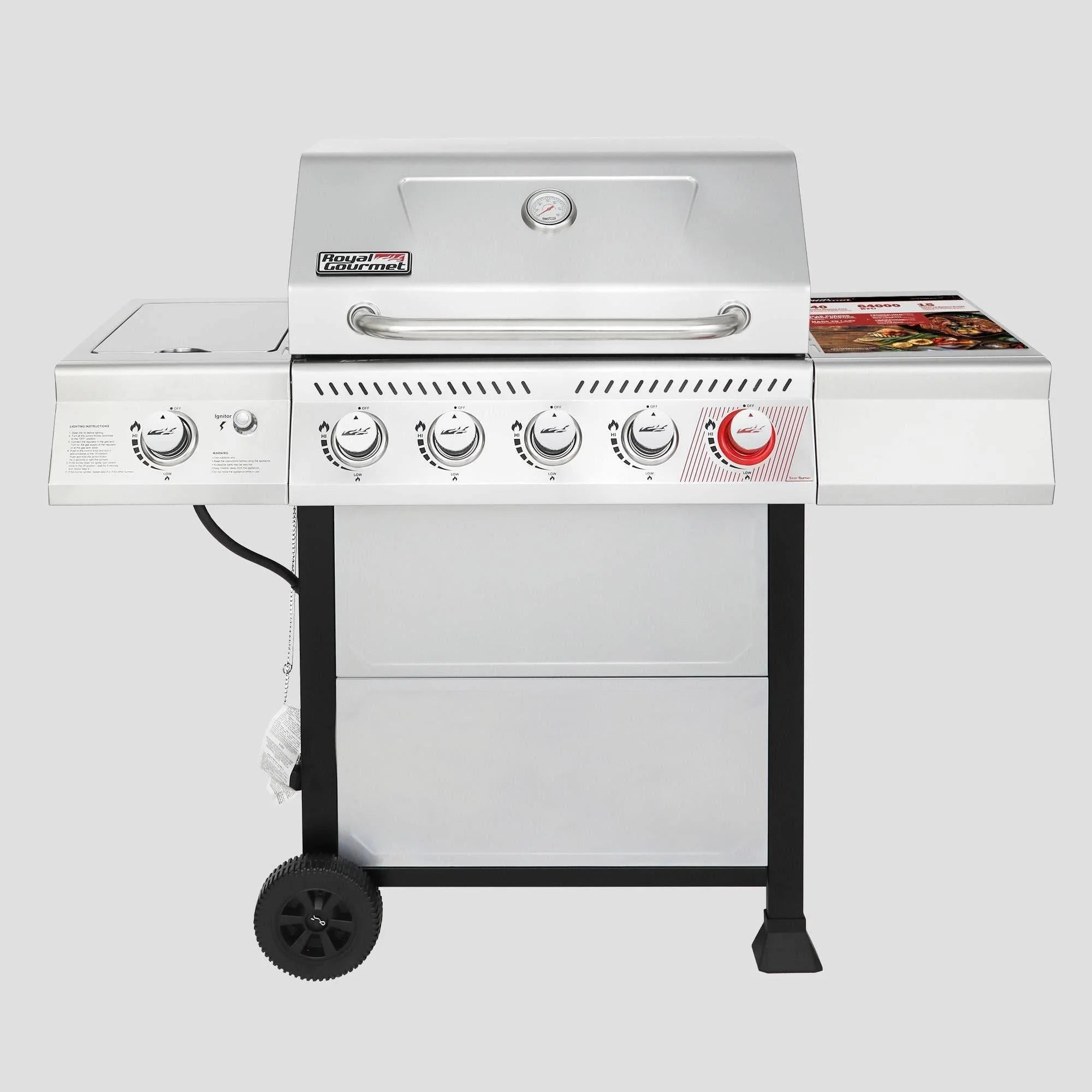 0d4ff6faa3265dcd2cef077470c653ae9a2383216471e761a02049feaf6e4154 5-Burner GAS Grill with Side Burner GA5401T