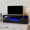 Amerlife Fireplace TV Stand with 36" Electric Fireplace, LED Light Entertainment Center