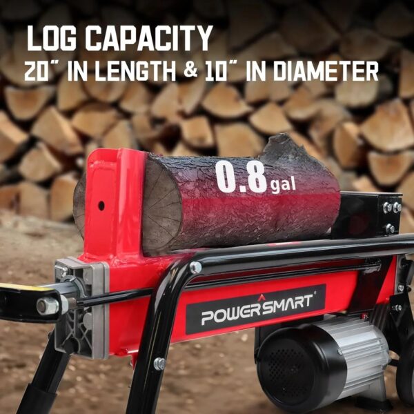 PowerSmart Electric Log Splitter 7-Ton - Efficient Wood Splitter with 3500 Motor Speed, 15 Amp, Horizontal Full Beam Design and Steel Wedge for...
