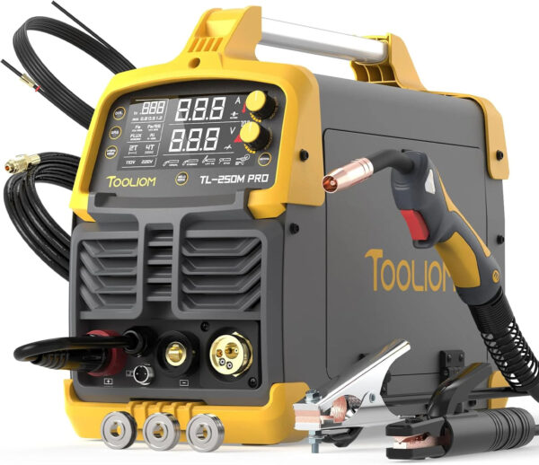 Aluminum alloy MIG welding machine, with pulse function, output power 250A, voltage 110V/220V, supports dual voltage mode, a multi-functional...