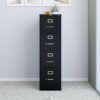 STAPLES 4-Drawer File Cabinet, Lockable, Black, 25"D x 15"W