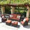 Latimer Wicker/Rattan 5 - Person Seating Group with Cushions