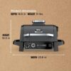 7-in-1 Grill & Smoker with Thermometer, Air Fryer, BBQ, Bake, Roast, Broil - Portable Electric Outdoor Grill, Grey