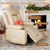 PU Leather Power Lift Recliner Chair With Massage and Heat, Adjustable Furniture for Back, Legs w/ 3 Positions, Usb Port, Side Pocket (Beige, 27...