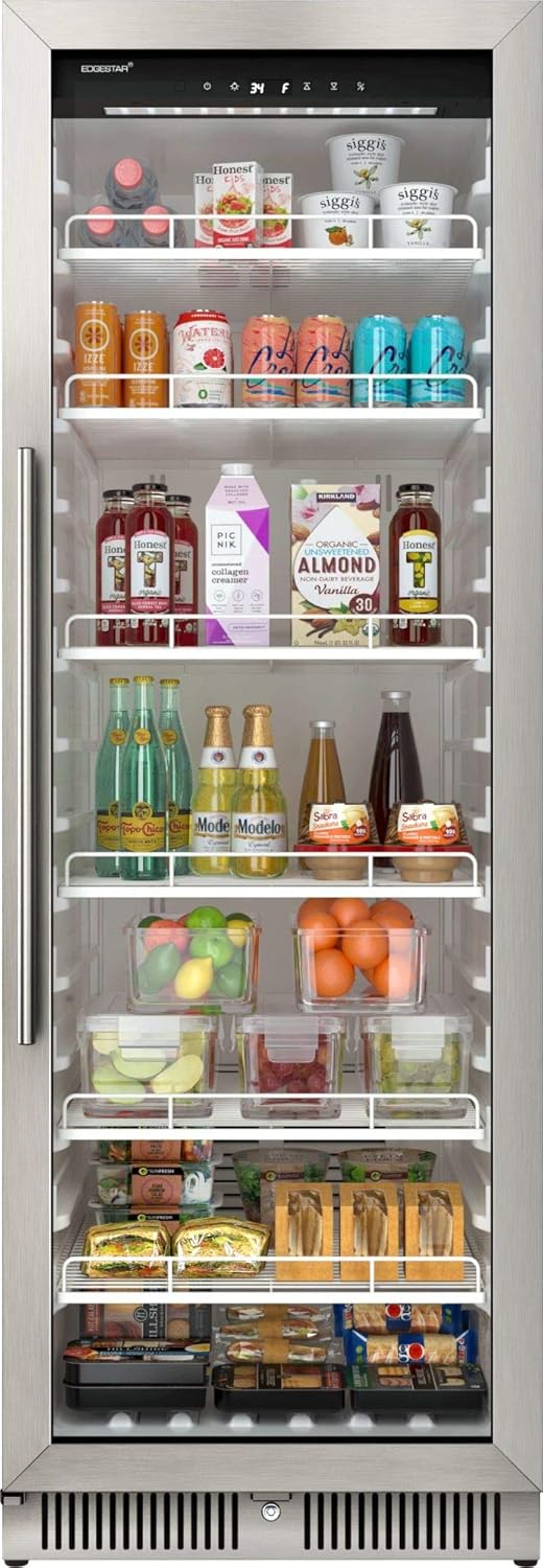 EdgeStar VBM101 22" Wide 10.1 Cu. Ft. Commercial Beverage Merchandiser Stainless Steel, Temp Alarm, Reversible Door