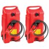 14 Gallon Portable Gas Fuel Tank with Pump, 2 Pack, Red