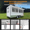 Concession Window 36W x 36H Aluminum Alloy Food Truck Service Window with Sliding Screens & Awning Door, Hydraulic Lift, Locking Mechanism,...
